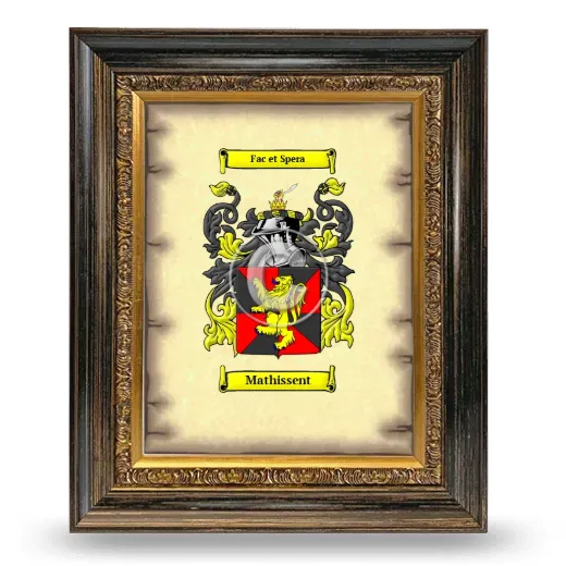 Mathissent Coat of Arms Framed - Heirloom