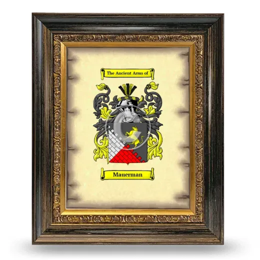 Mauerman Coat of Arms Framed - Heirloom
