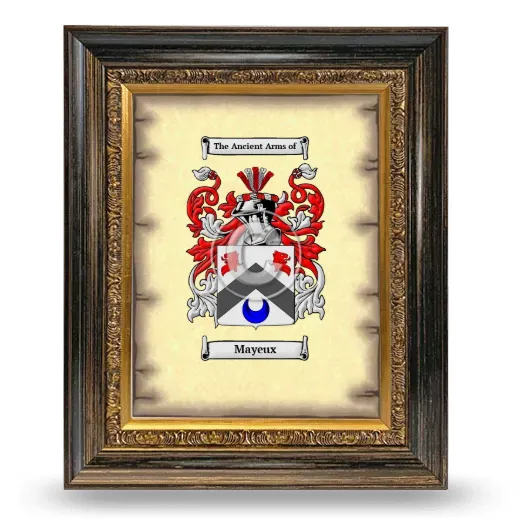 Mayeux Coat of Arms Framed - Heirloom