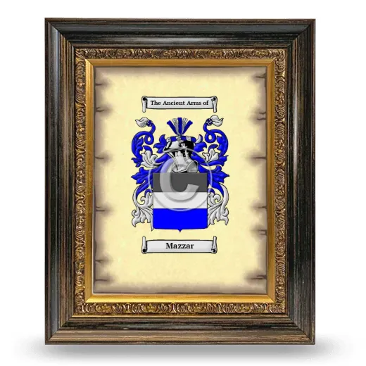 Mazzar Coat of Arms Framed - Heirloom