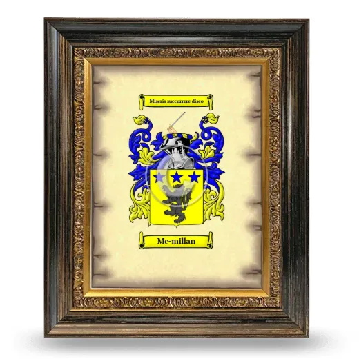 Mc-millan Coat of Arms Framed - Heirloom