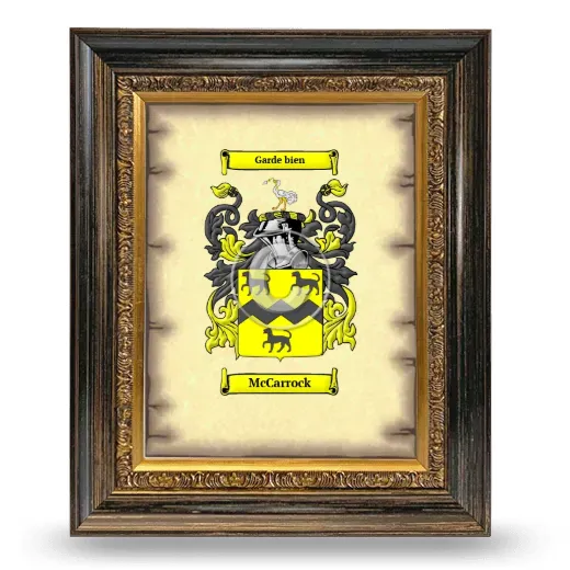 McCarrock Coat of Arms Framed - Heirloom