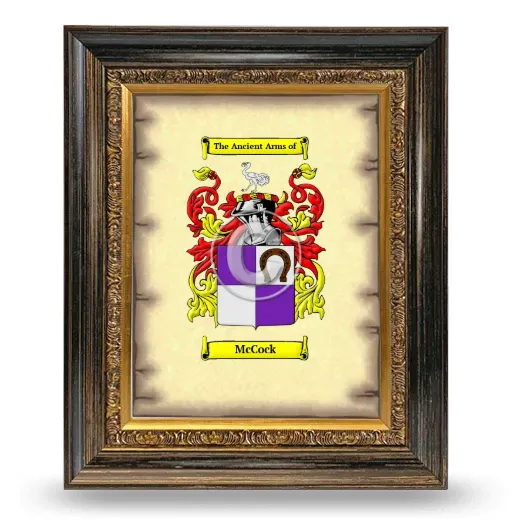 McCock Coat of Arms Framed - Heirloom