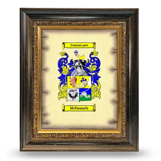 McDannels Coat of Arms Framed - Heirloom