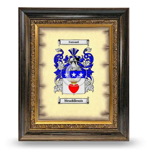 Meaddlemis Coat of Arms Framed - Heirloom