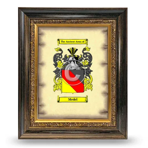 Medel Coat of Arms Framed - Heirloom