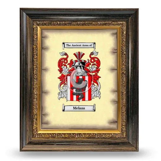 Melans Coat of Arms Framed - Heirloom