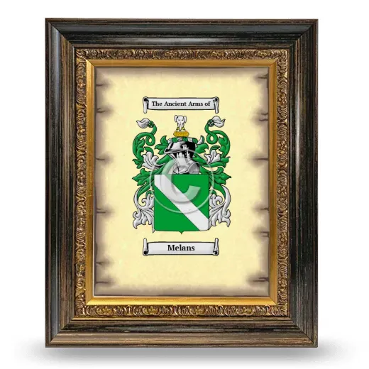 Melans Coat of Arms Framed - Heirloom