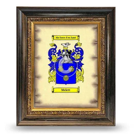Melett Coat of Arms Framed - Heirloom