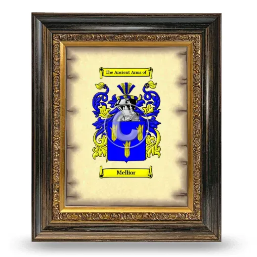 Mellior Coat of Arms Framed - Heirloom