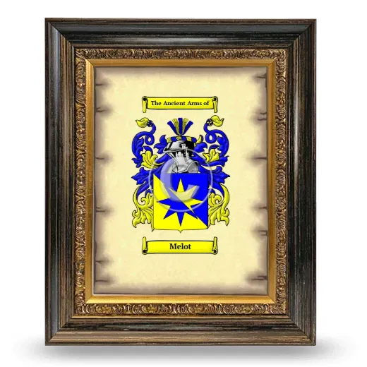 Melot Coat of Arms Framed - Heirloom