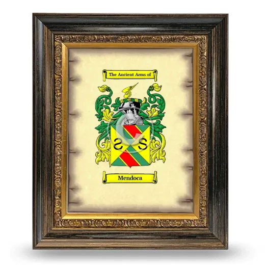 Mendoca Coat of Arms Framed - Heirloom