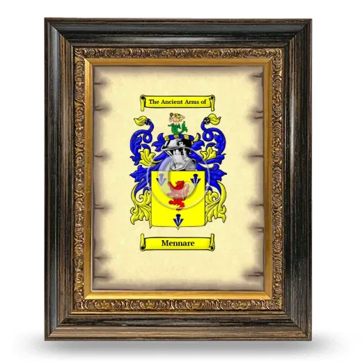 Mennare Coat of Arms Framed - Heirloom