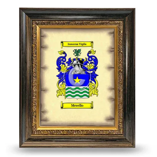 Merello Coat of Arms Framed - Heirloom