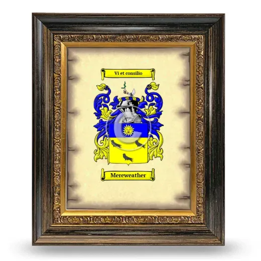 Mereweather Coat of Arms Framed - Heirloom