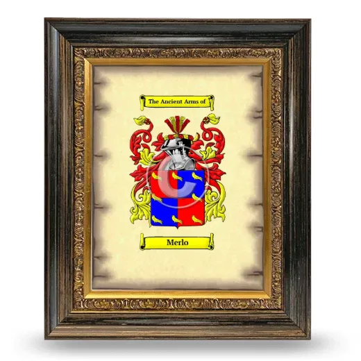 Merlo Coat of Arms Framed - Heirloom