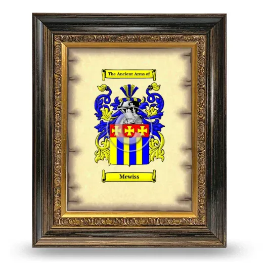 Mewiss Coat of Arms Framed - Heirloom