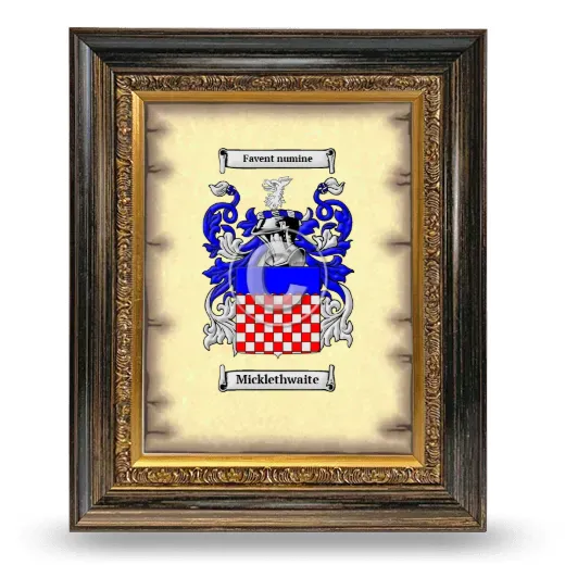 Micklethwaite Coat of Arms Framed - Heirloom