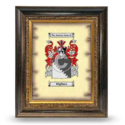 Migliaro Coat of Arms Framed - Heirloom