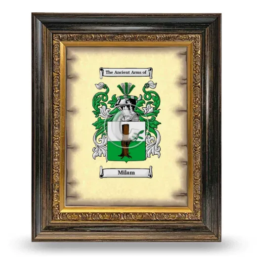 Milam Coat of Arms Framed - Heirloom