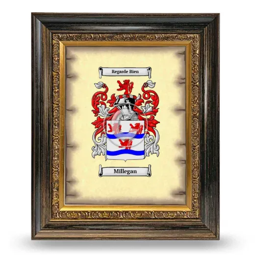 Millegan Coat of Arms Framed - Heirloom