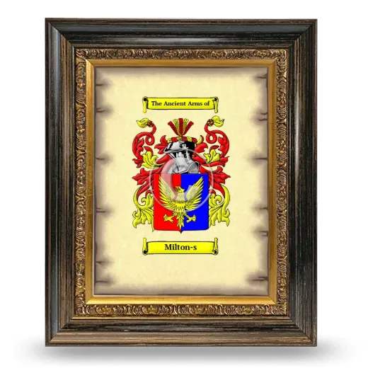 Milton-s Coat of Arms Framed - Heirloom