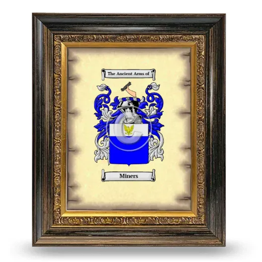 Miners Coat of Arms Framed - Heirloom