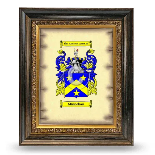Minnehan Coat of Arms Framed - Heirloom