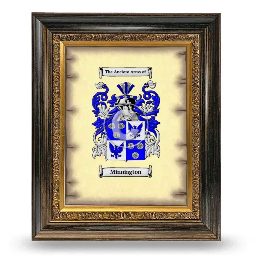 Minnington Coat of Arms Framed - Heirloom