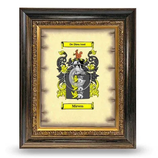 Mirven Coat of Arms Framed - Heirloom