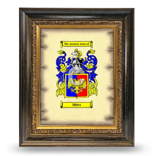 Mitts Coat of Arms Framed - Heirloom