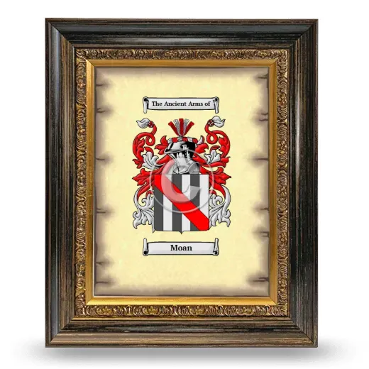 Moan Coat of Arms Framed - Heirloom