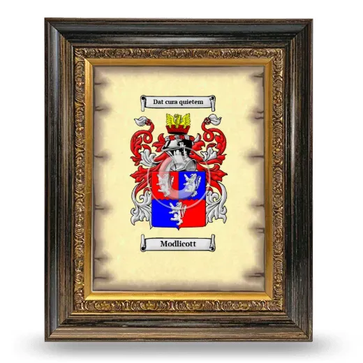 Modlicott Coat of Arms Framed - Heirloom