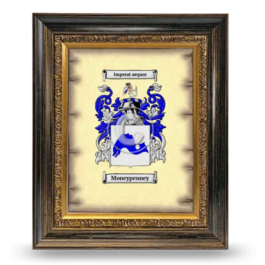 Moneypenney Coat of Arms Framed - Heirloom