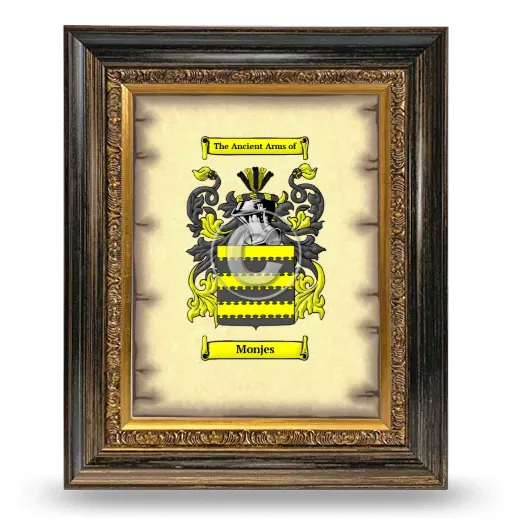 Monjes Coat of Arms Framed - Heirloom
