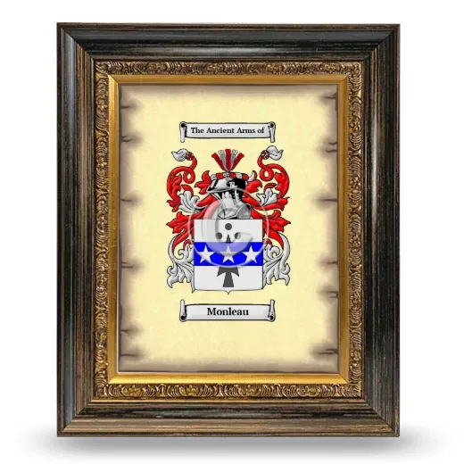 Monleau Coat of Arms Framed - Heirloom