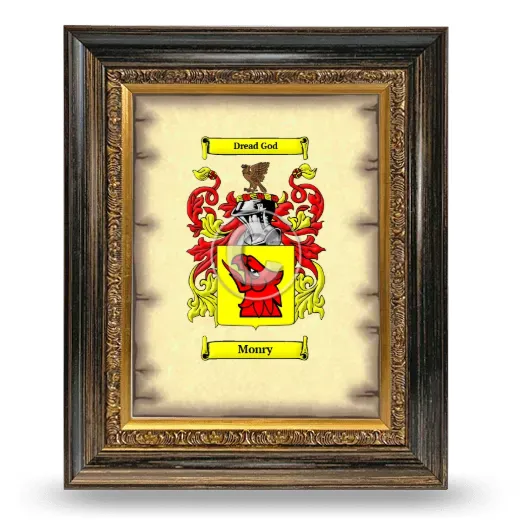 Monry Coat of Arms Framed - Heirloom