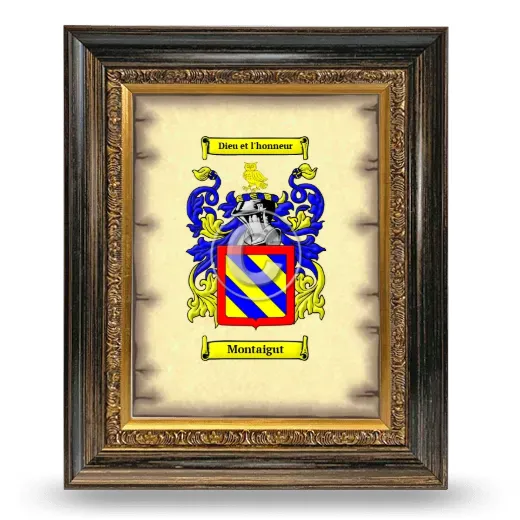 Montaigut Coat of Arms Framed - Heirloom