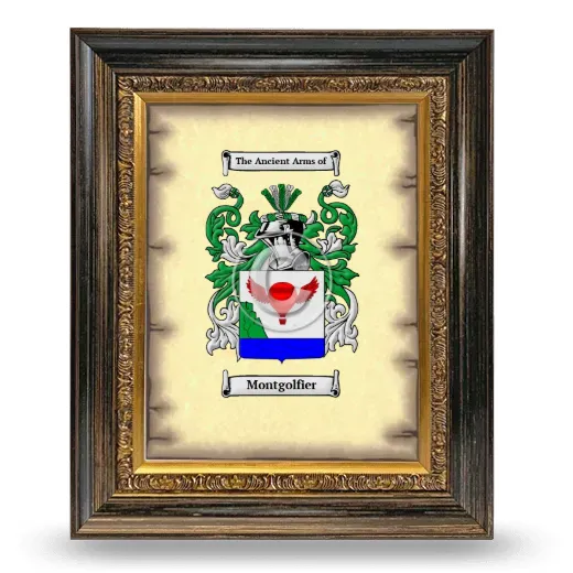 Montgolfier Coat of Arms Framed - Heirloom