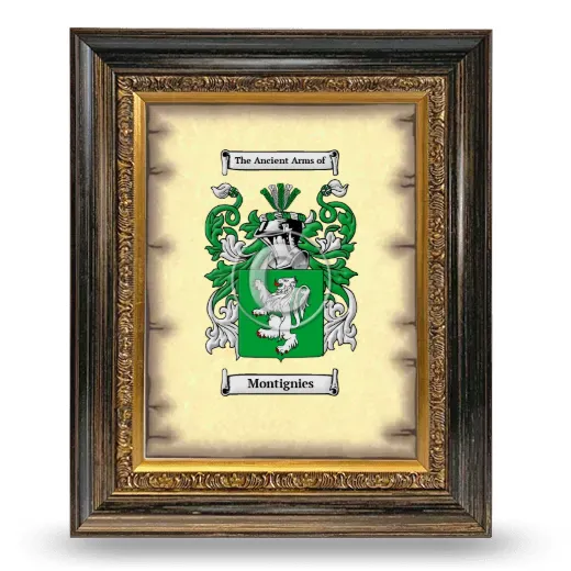 Montignies Coat of Arms Framed - Heirloom