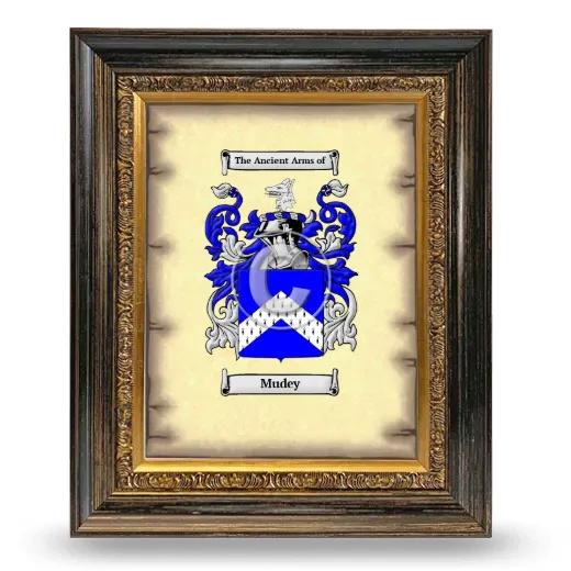 Mudey Coat of Arms Framed - Heirloom