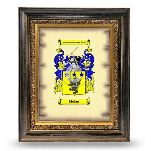 Mulan Coat of Arms Framed - Heirloom