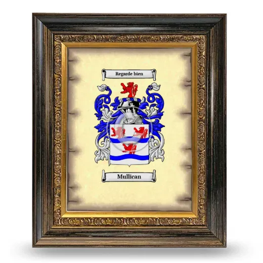 Mullican Coat of Arms Framed - Heirloom