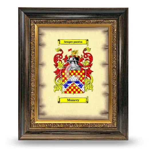 Muncey Coat of Arms Framed - Heirloom