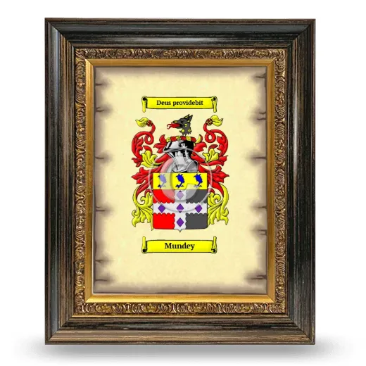Mundey Coat of Arms Framed - Heirloom