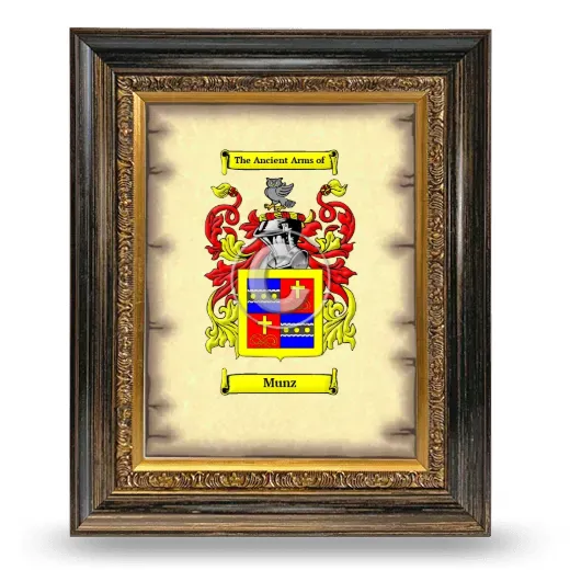 Munz Coat of Arms Framed - Heirloom