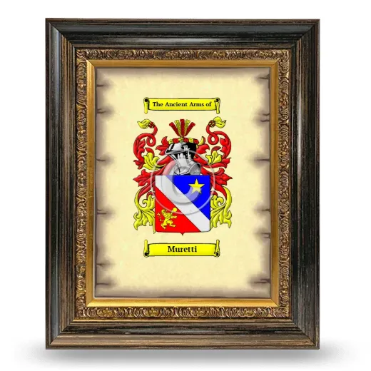 Muretti Coat of Arms Framed - Heirloom