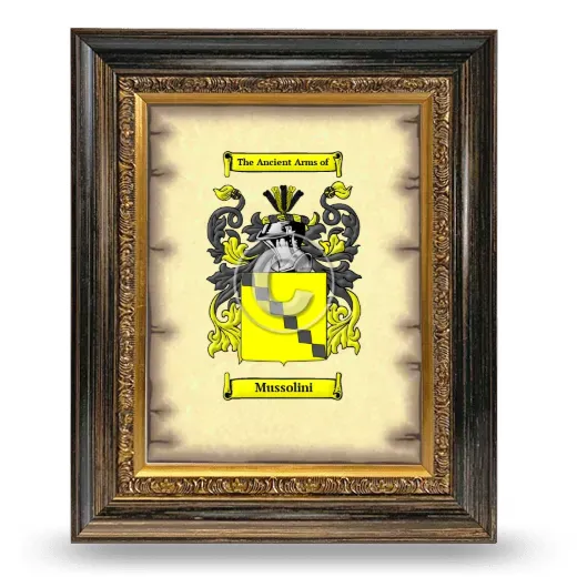 Mussolini Coat of Arms Framed - Heirloom