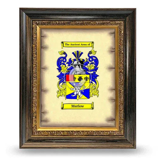 Mutlow Coat of Arms Framed - Heirloom