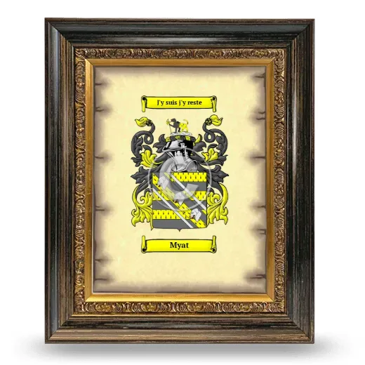 Myat Coat of Arms Framed - Heirloom